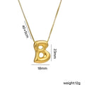 Everful Balloon Bubble Initial Letter Pendant Necklace Titanium Steel Gold Plated Box Chain