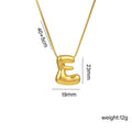 Everful Balloon Bubble Initial Letter Pendant Necklace Titanium Steel Gold Plated Box Chain