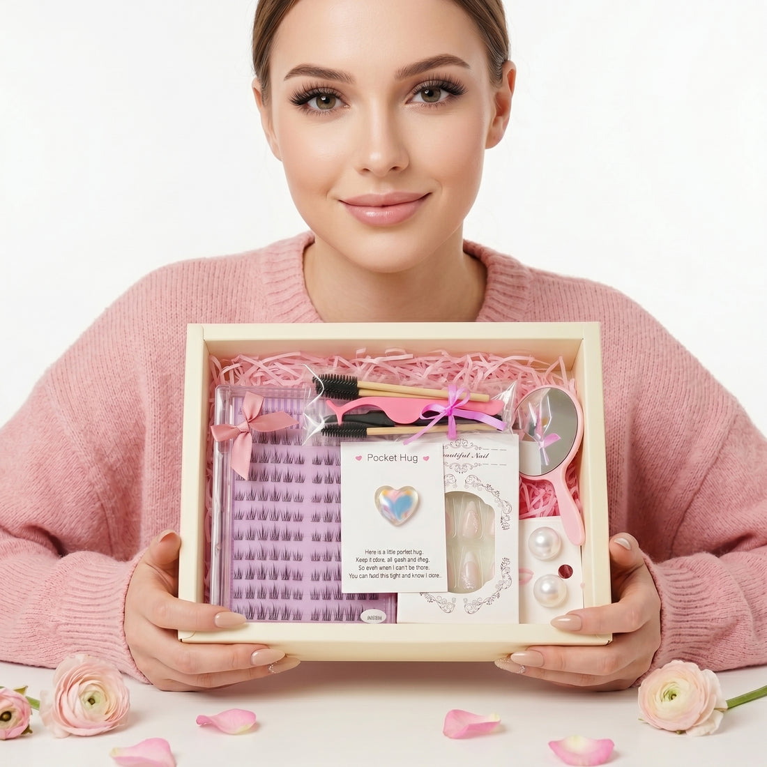Personalized Beauty Gift Box | Lash Cluster & Press On Nail Set