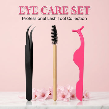 Eye Care Set – Lash Tweezer, Spoolie & Applicator (3pc)