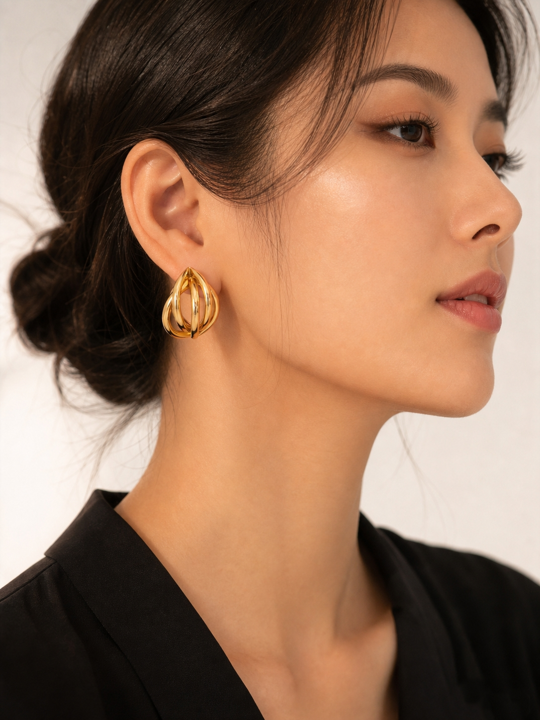 Chunky Gold Woven Knot Stud Earrings | 18K Gold Plated
