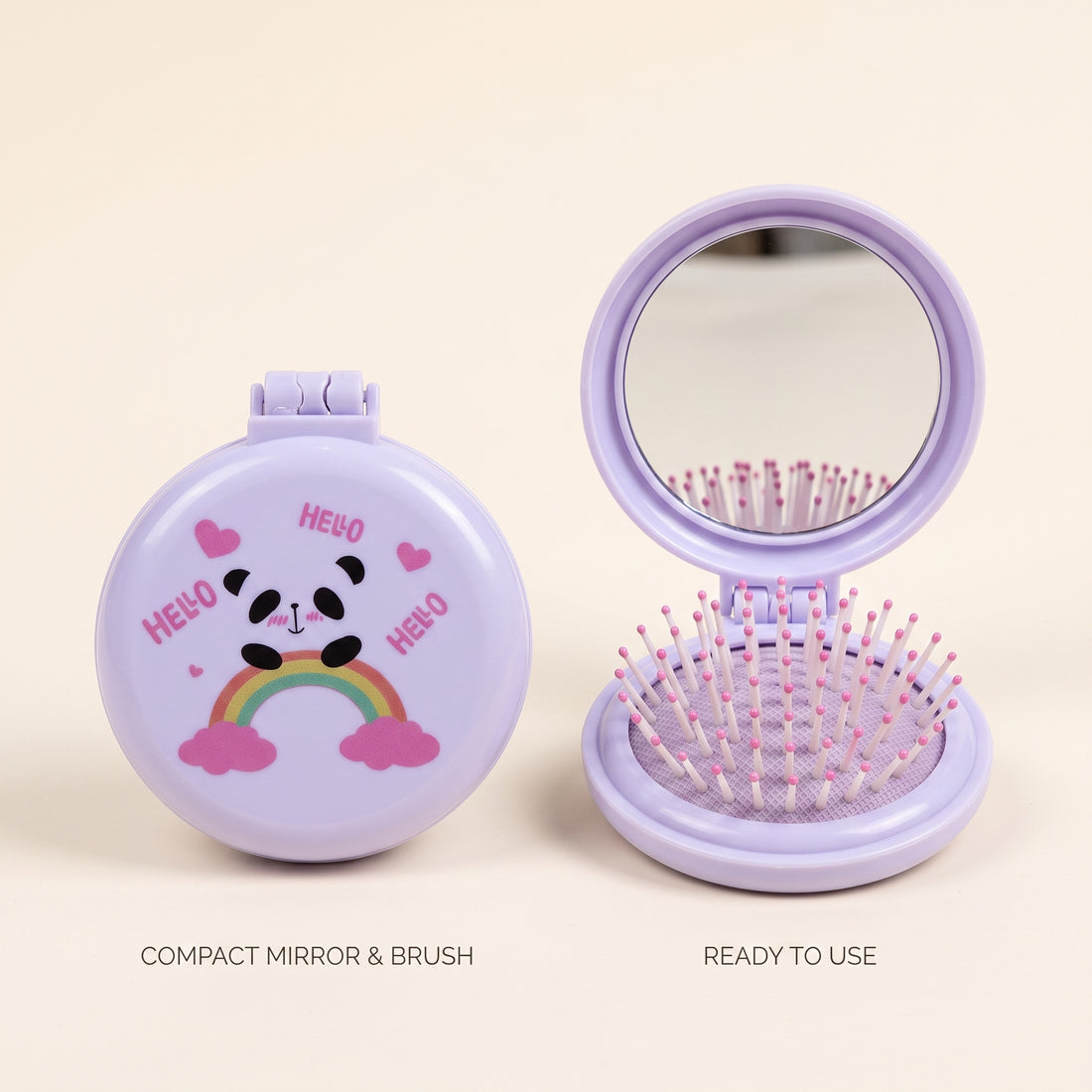 Foldable Hairbrush with Mirror – Compact Travel Comb