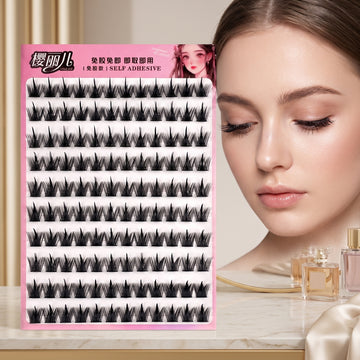 12mm Cluster Lashes – Self-Adhesive, No Glue Needed