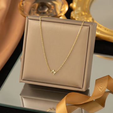 Gold Initial "M" Necklace – 18K Gold Plated Stainless Steel