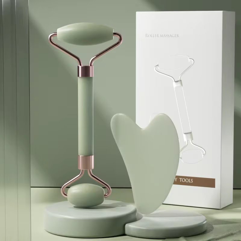 Jade Roller & Gua Sha Facial Massager Set