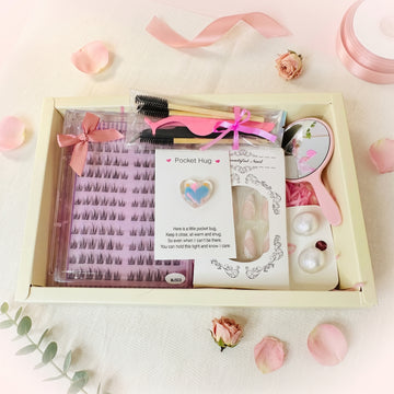 Personalized Beauty Gift Box | Lash Cluster & Press On Nail Set