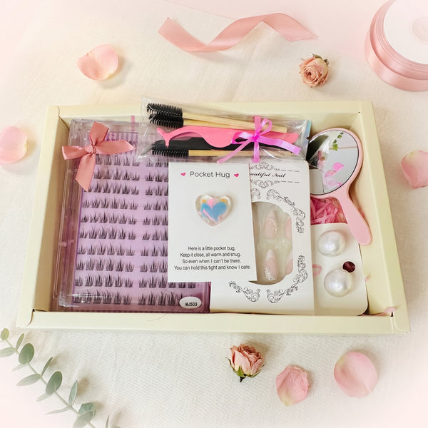 Personalized Beauty Gift Box | Lash Cluster & Press On Nail Set