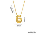 Everful Balloon Bubble Initial Letter Pendant Necklace Titanium Steel Gold Plated Box Chain