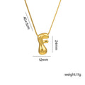 Everful Balloon Bubble Initial Letter Pendant Necklace Titanium Steel Gold Plated Box Chain