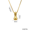 Everful Balloon Bubble Initial Letter Pendant Necklace Titanium Steel Gold Plated Box Chain