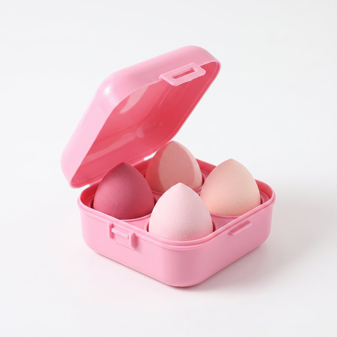 Everful Hydrophilic Polyurethane Makeup Sponges With Storage Box Macaron Colors
