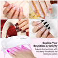 Nail art designs cured using mini UV LED lamp