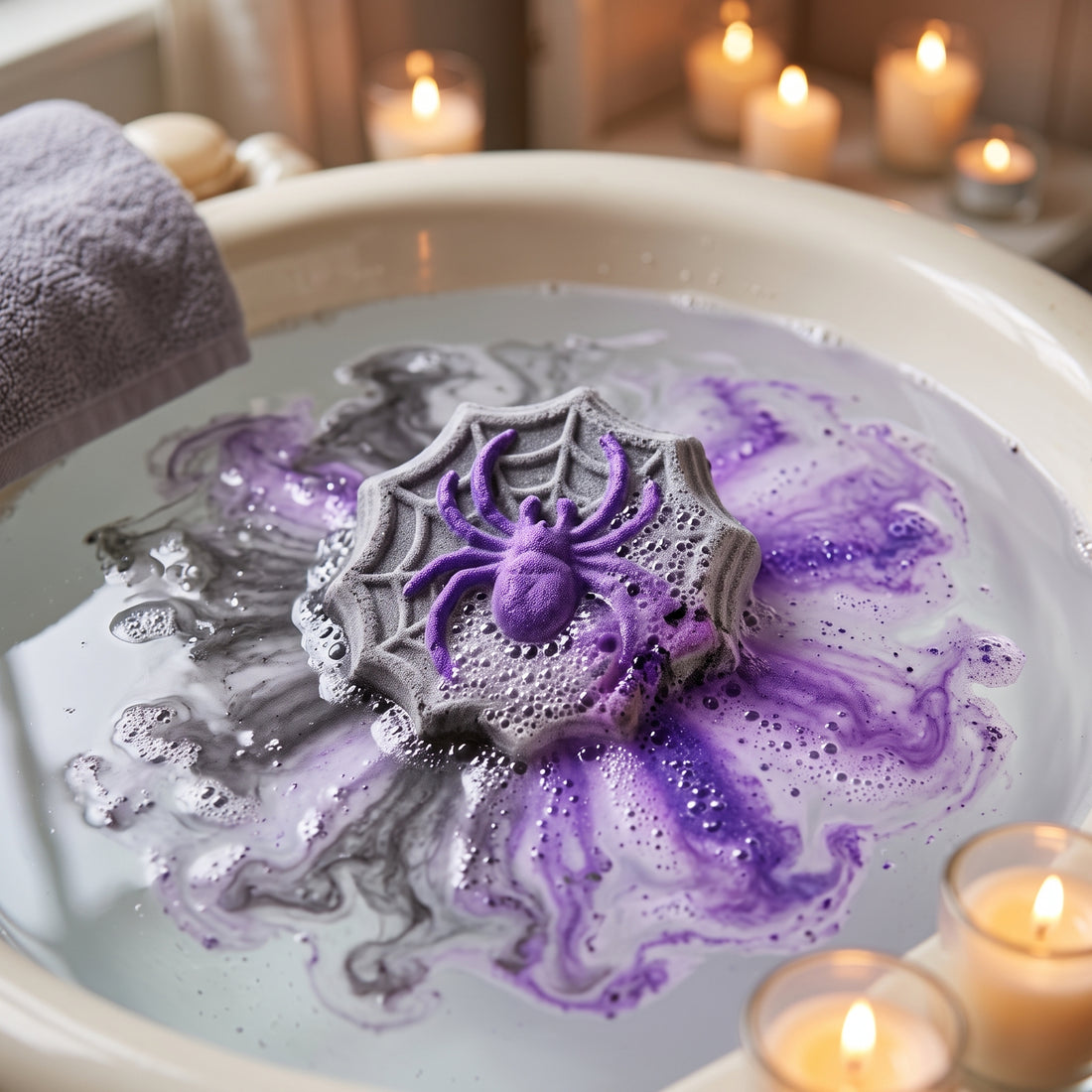 Spider Bath Bomb – Halloween Spiderweb Design