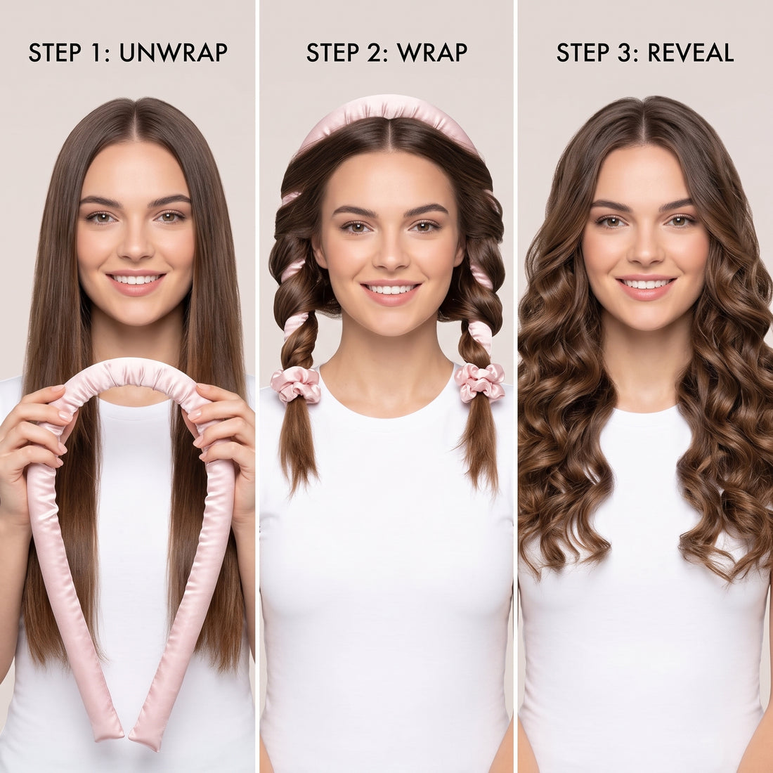 Silk Heatless Curling Rod Headband Set