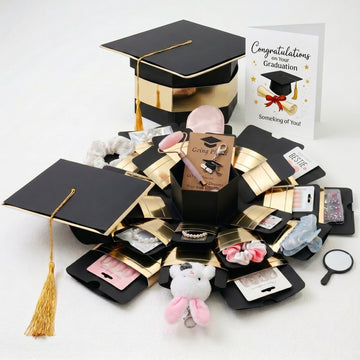 Graduation Explosion Box Gift | Personalized Grad Cap Surprise Box for Her