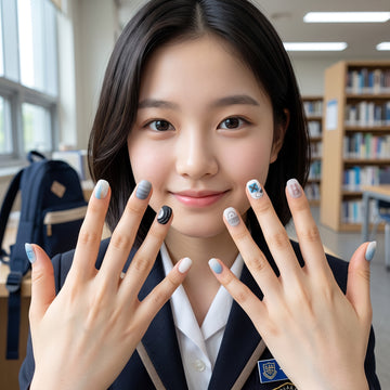 10Pcs Korean Retro Press On Nails Full Cover Set